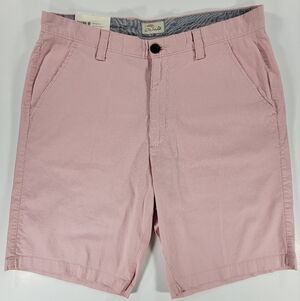 NWT Bob Timberlake Men's Flat Front Stretch Cotton Casual Chino Shorts 34 Pink